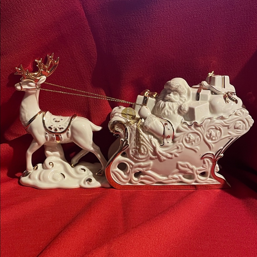 Elegant Lenox Santa Sleigh Figurine